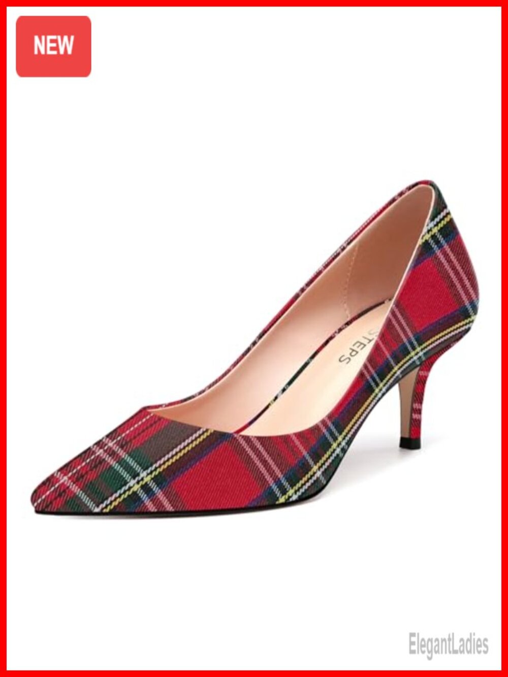 Pointed Toe Low Heel Pumps Faux Leather 2.5 Inch Comfortable Dressy